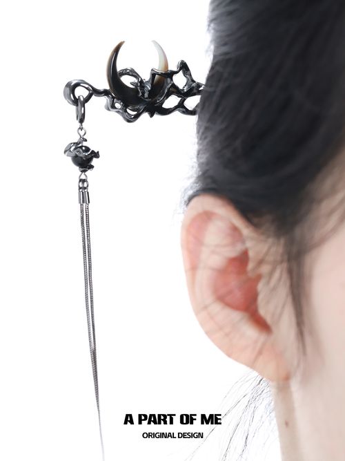 Cold Wind Apom Sexy Moon Niche Style Dark Hairpin