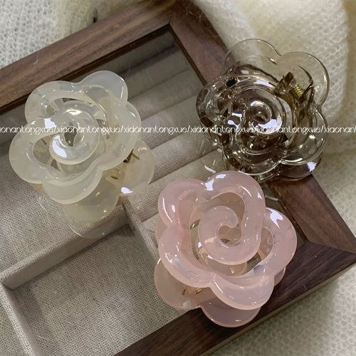 INS Gray Coffee Color Kstyle Fancy Flower Hair Clip