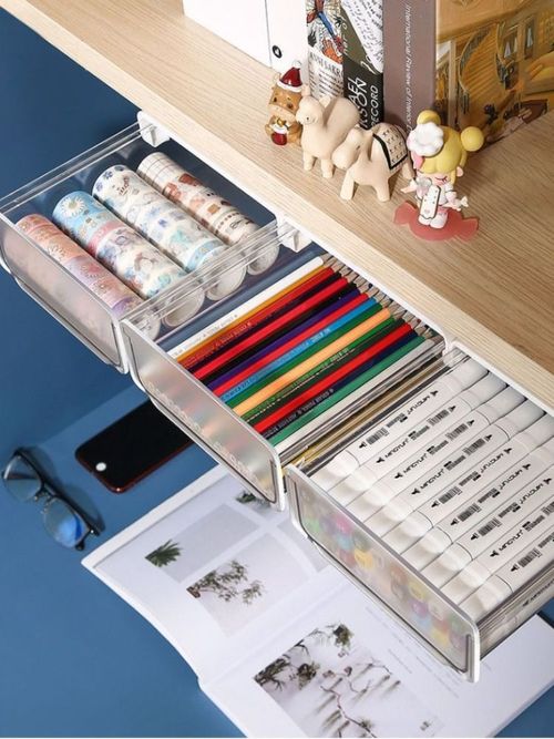 Invisible Desk Office Good Drawer Storage Box