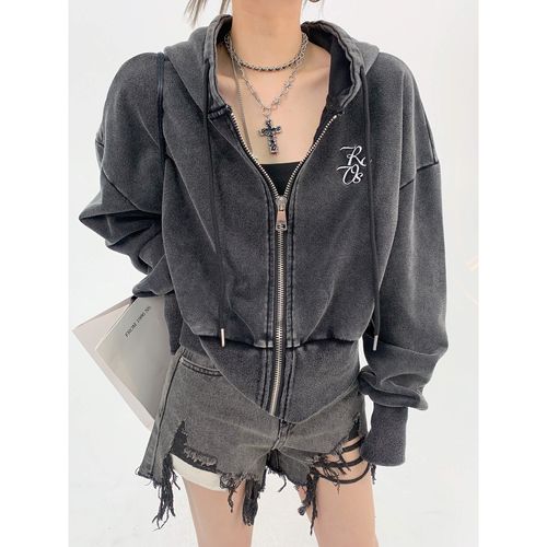 Chic Waste Firewood Niche Style Short Heavy Industry Distressed Jacket