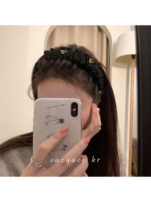 Suzyacc KR Vintage Crumpled Autumn and Winter Hairband