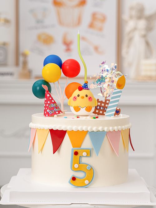 Cute Soft Rubber Chicken Trending Cartoon Birthday Cake