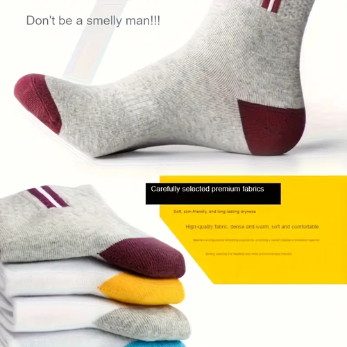 Unisex polyester-cotton mid-calf socks 10 pcs