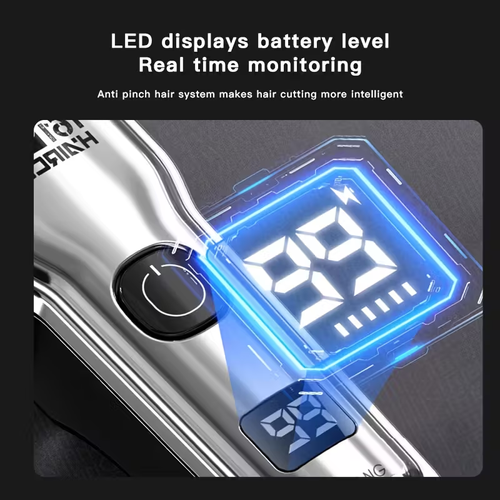 Electric hair clipper, rechargeable smart digital display shaver, suitable for adults and children, home use, and salon hairdressing tools.