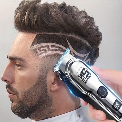 Electric hair clipper, rechargeable smart digital display shaver, suitable for adults and children, home use, and salon hairdressing tools.