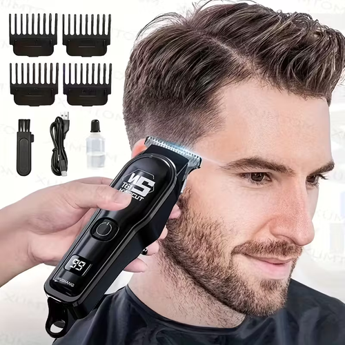 Electric hair clipper, rechargeable smart digital display shaver, suitable for adults and children, home use, and salon hairdressing tools.