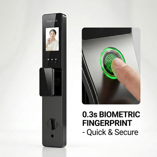 🏠 FacePro — AI Face Recognition Smart Lock + Peephole Camera  Face Unlock + Smart Peephole + WeChat Remote + Full Auto