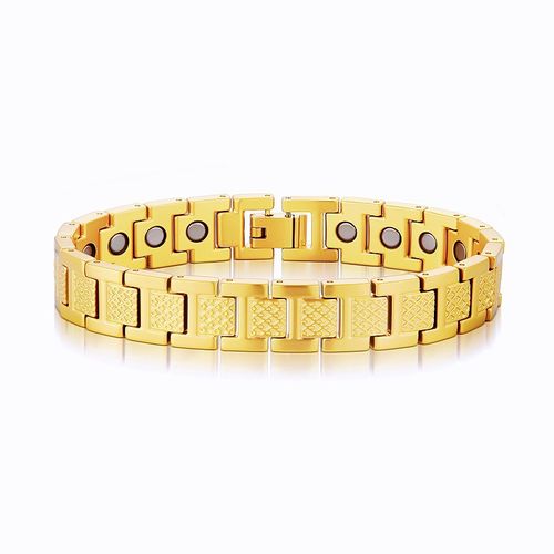 Bold Crocodile Embossed Magnetic Bracelet for Men – Waterproof Titanium & Stainless Steel Wide Cuff