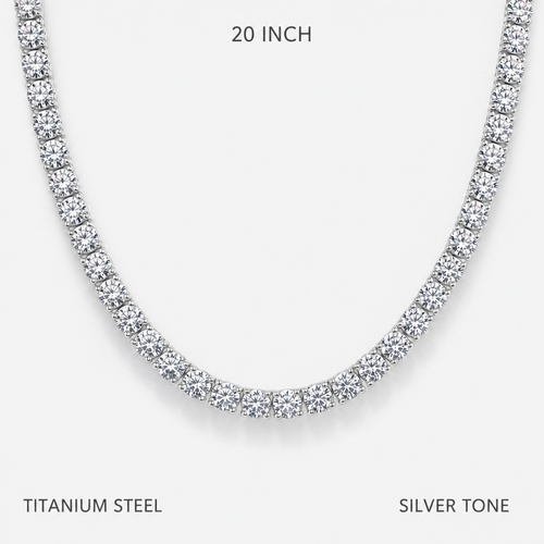 Crown Ice Tennis Chain - 5mm 20inch