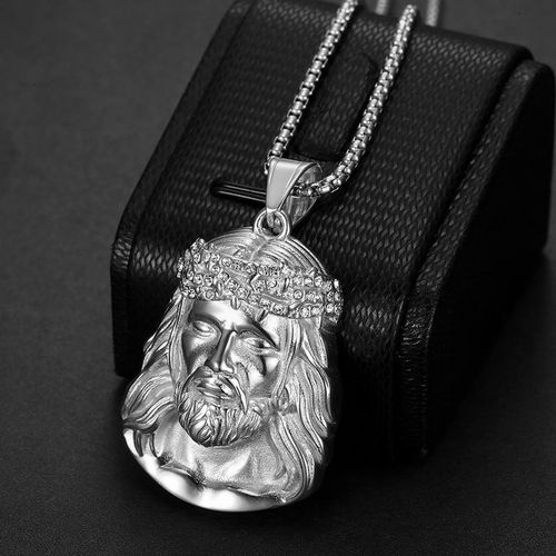 Crown of Grace Christ Portrait Pendant Necklace