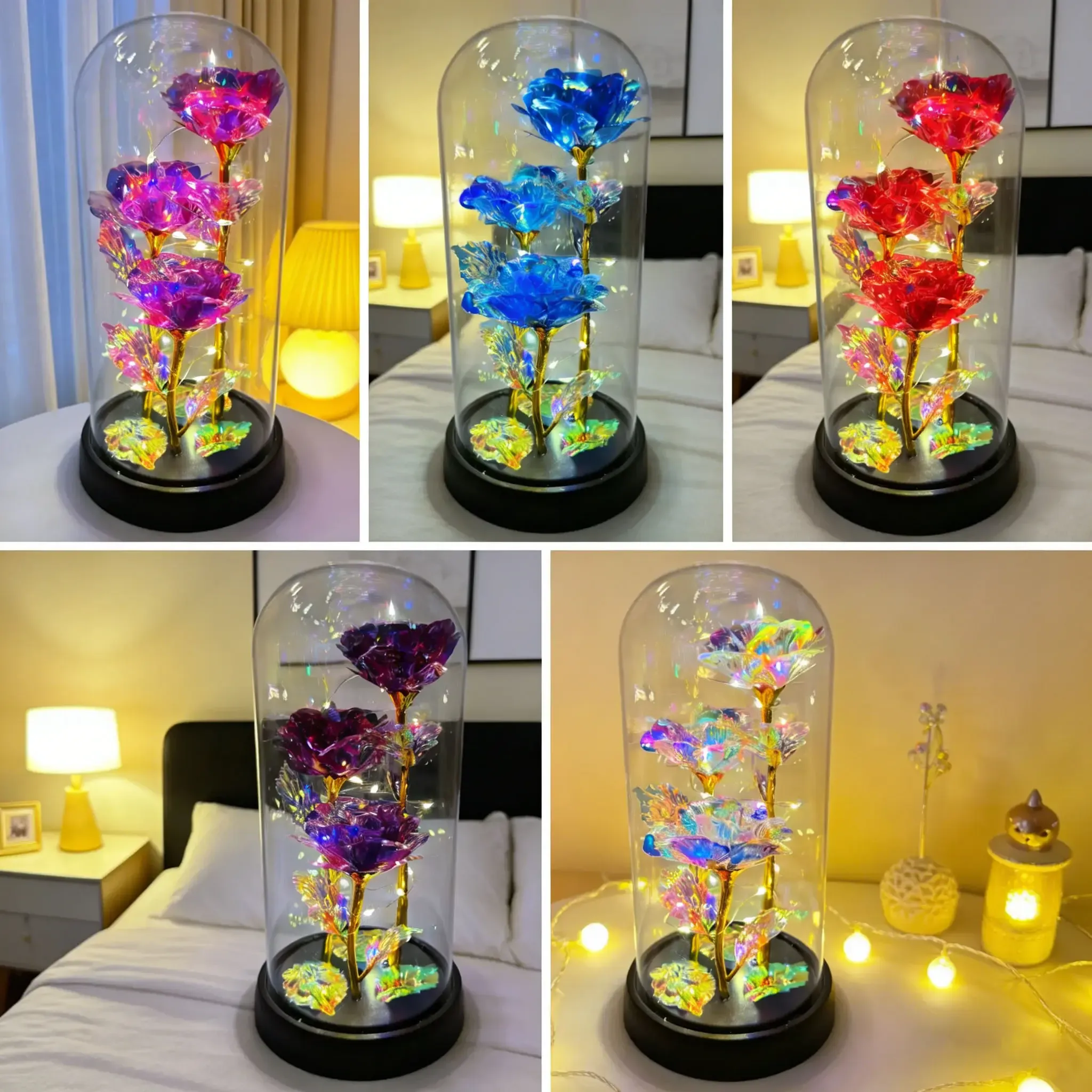 Enchanted Eternal Rose – Galaxy LED Glass Dome Gift 🌹✨