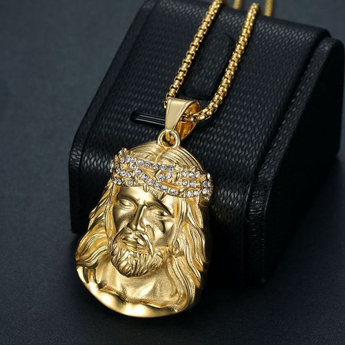 Crown of Grace Christ Portrait Pendant Necklace