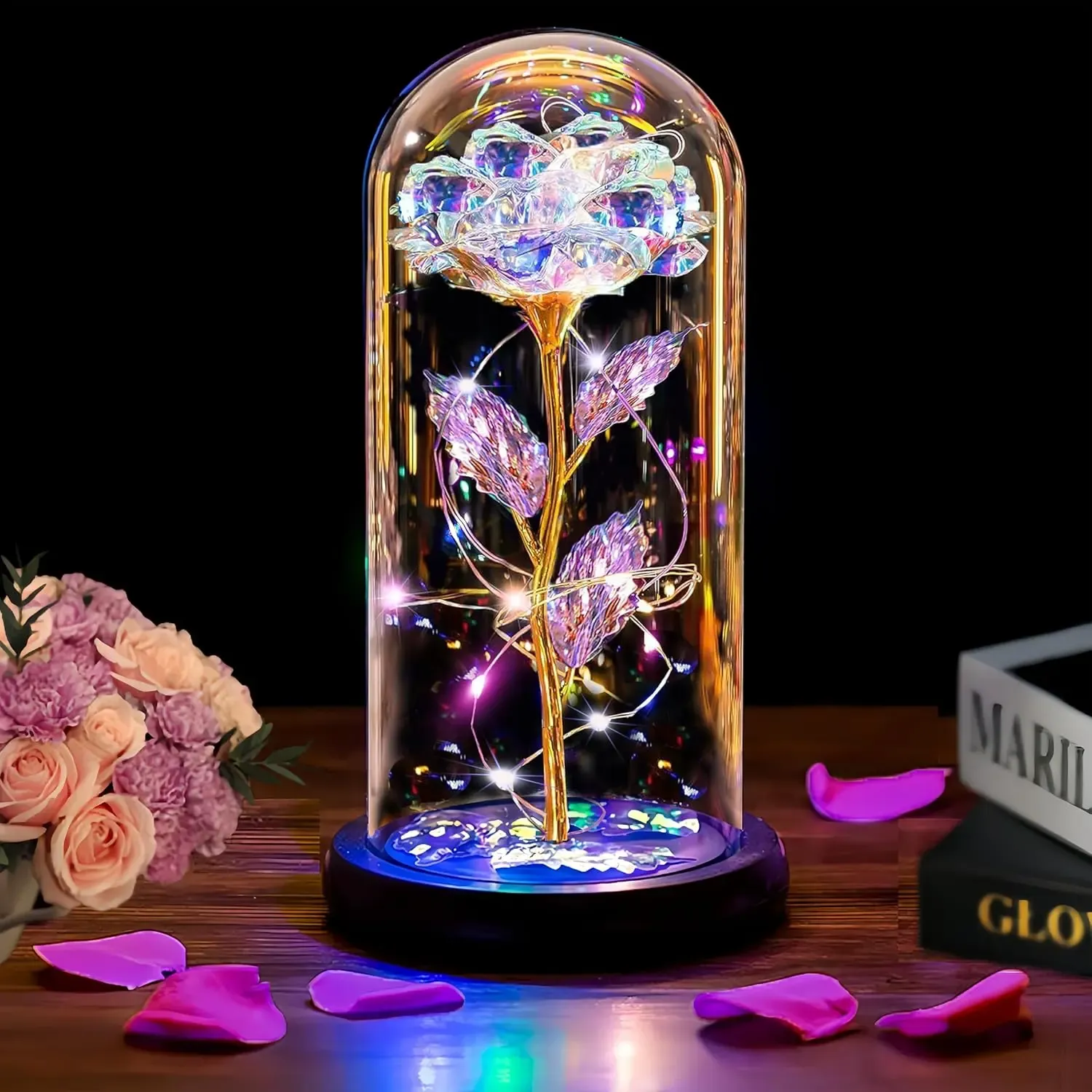 Enchanted Eternal Rose – Galaxy LED Glass Dome Gift 🌹✨