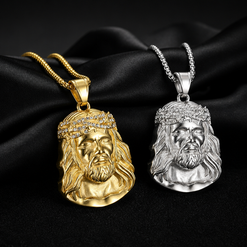 Crown of Grace Christ Portrait Pendant Necklace