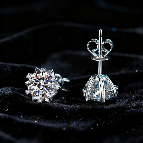 Royal Crown Sparkle Stud Earrings - unisex