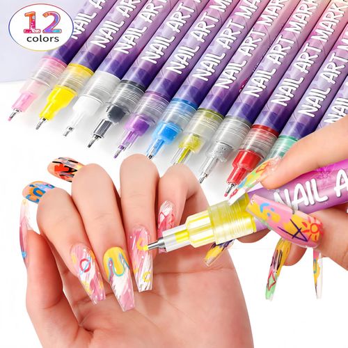 NailBloom Pro 10-Color Nail Art Marker Set 🌸🎨