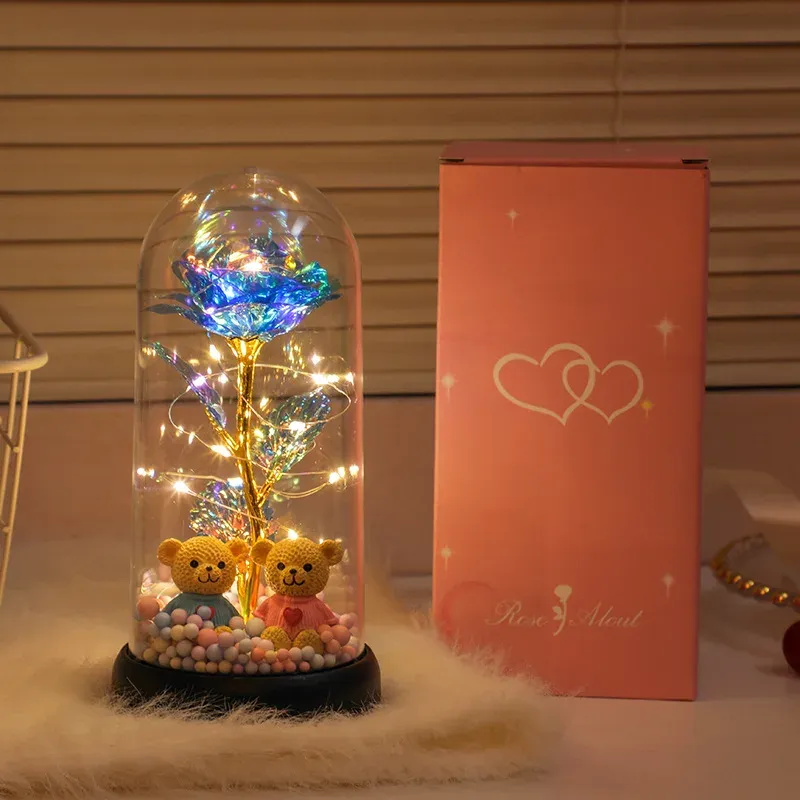 Eternal Galaxy Rose – LED Glass Dome Gift Set ✨💍