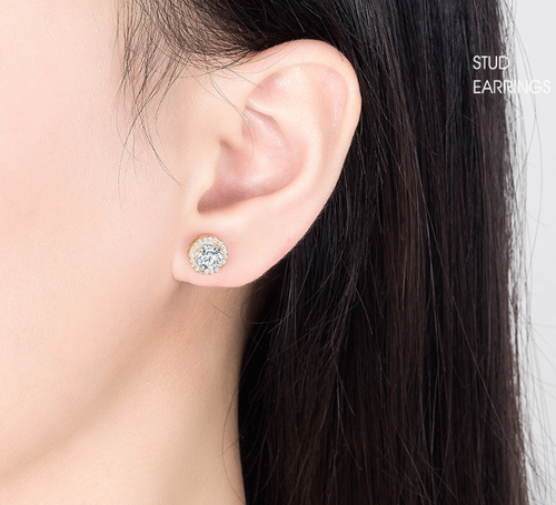 LunaGlow Halo Crystal Stud Earrings 💎✨