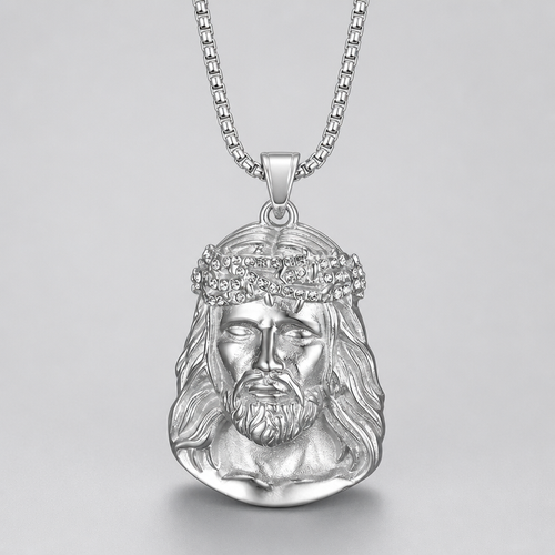 Crown of Grace Christ Portrait Pendant Necklace