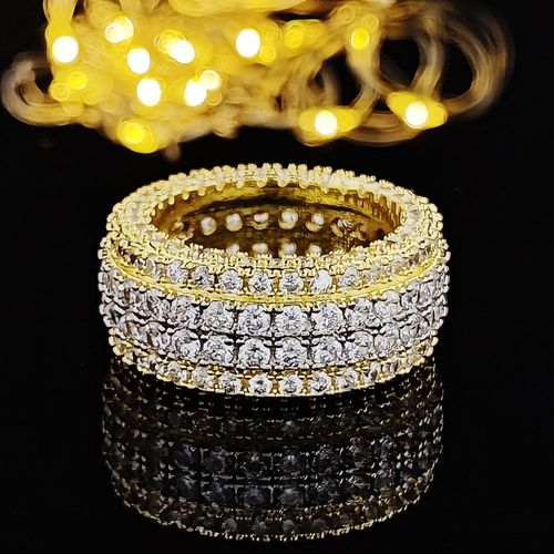 Iced Out Elegant 18K Gold Plated Full Diamond Rings