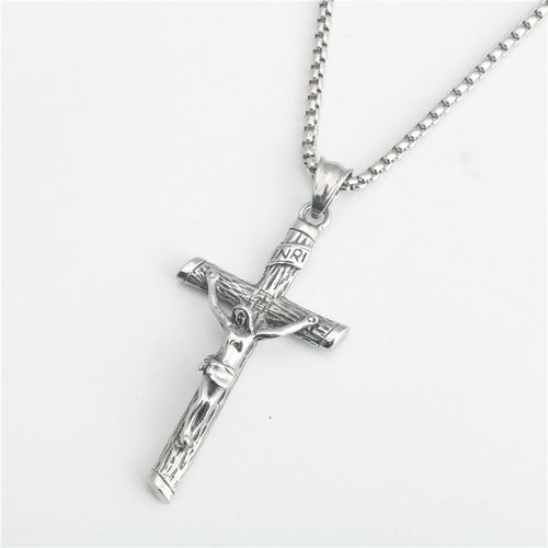 Crown of Faith Silver-Tone Crucifix Necklace