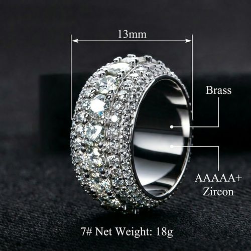 Gold Coast Luxe Imperial 5 Row Pave Band Premium Iced Out Ring
