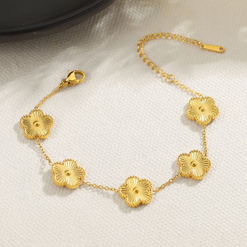 Radiant Bloom Floral Bracelet & Earrings Set — Gold or Silver