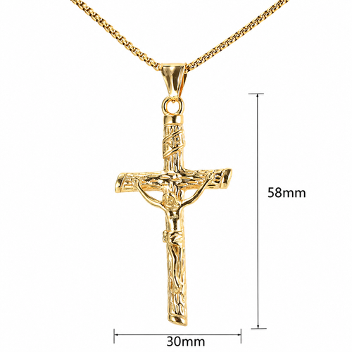 Crown of Faith Silver-Tone Crucifix Necklace