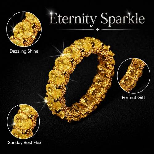 Royal Sparkle Luxury Oval Moissanite Diamond Eternity Wedding Band