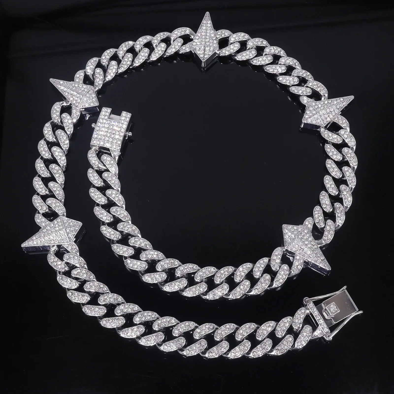 NorthStar Iced Out Cuban Link Jewelry Set ⭐💛