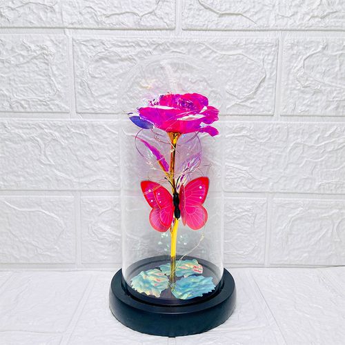 Eternal Blue Rose & Butterfly LED Glass Dome – Forever Gift for Her 🦋🌹