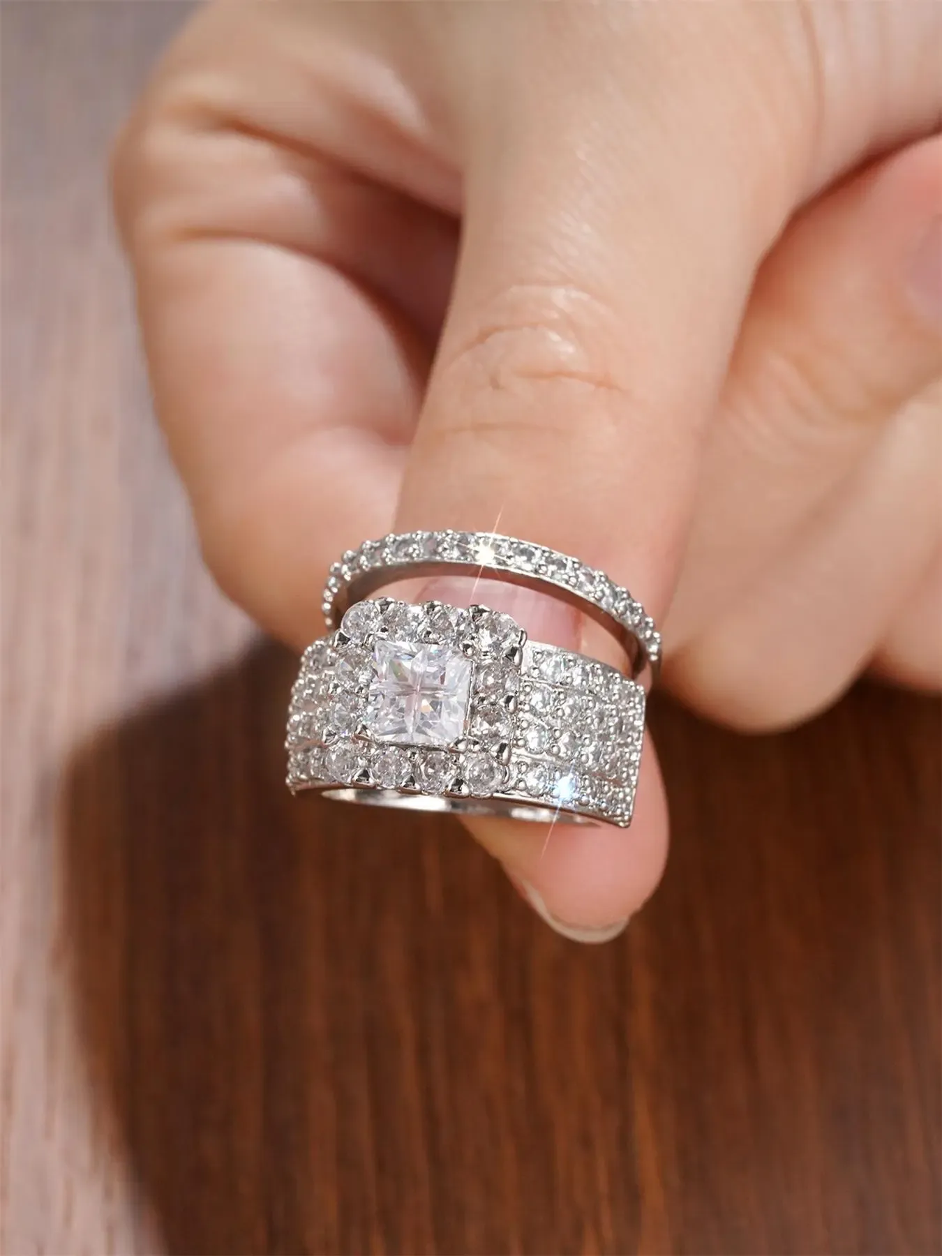 F940 Princess Cut Diamond Engagement Ring White Gold Women's Natural G Color Diamond