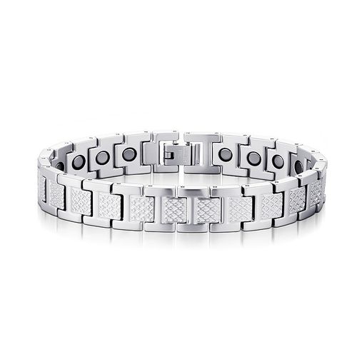 Bold Crocodile Embossed Magnetic Bracelet for Men – Waterproof Titanium & Stainless Steel Wide Cuff