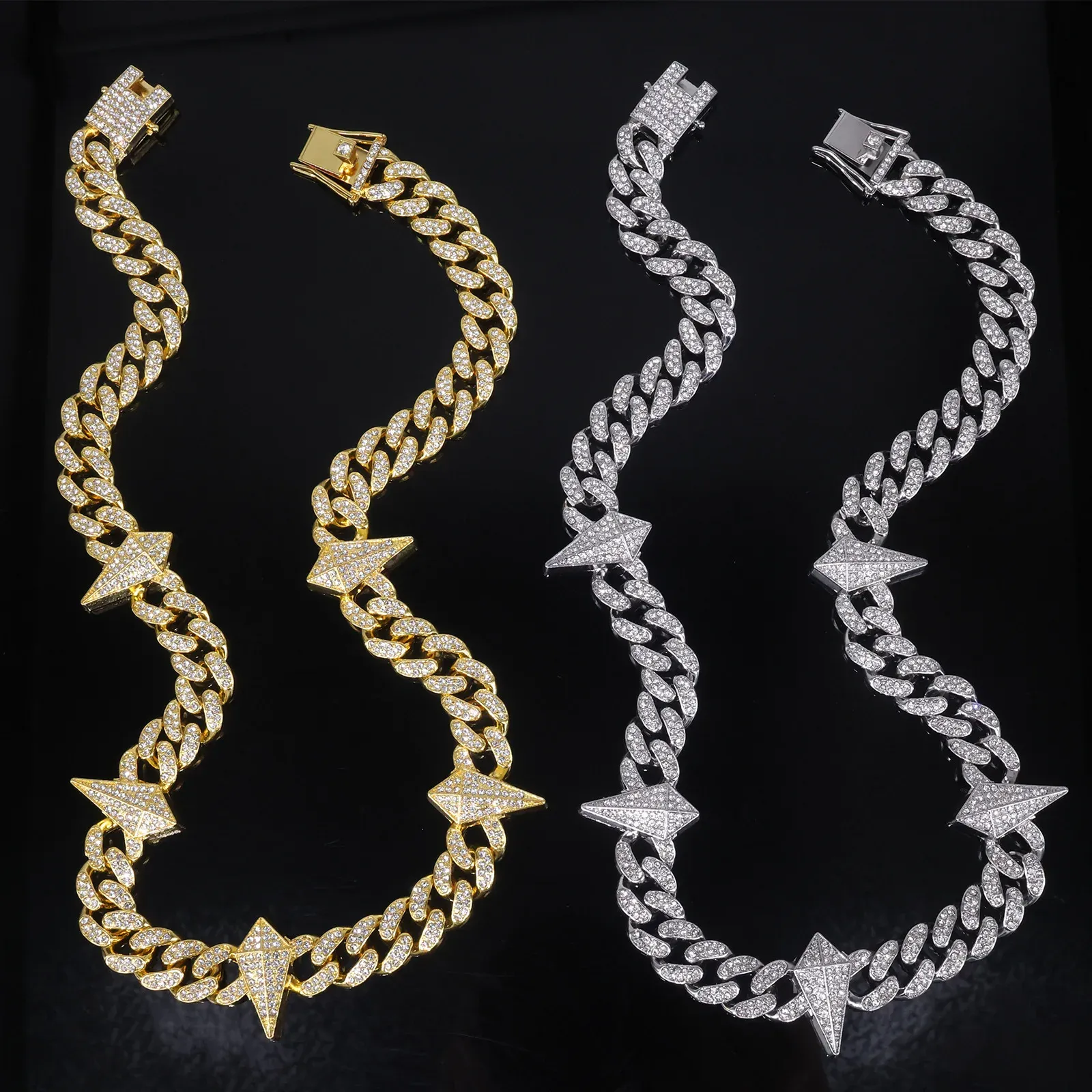 NorthStar Iced Out Cuban Link Jewelry Set ⭐💛