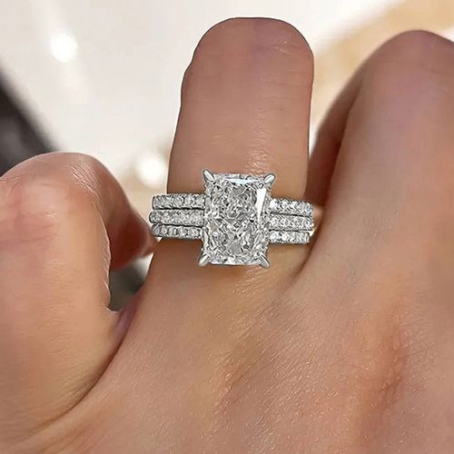 EternalIce Radiant Bridal Ring Set 💍❄️