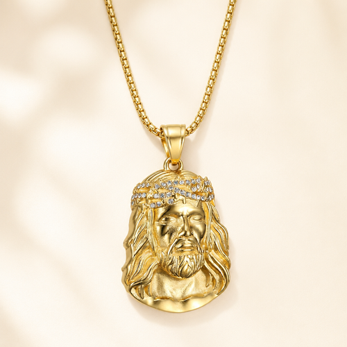 Crown of Grace Christ Portrait Pendant Necklace
