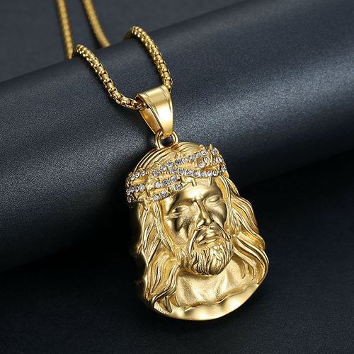 Crown of Grace Christ Portrait Pendant Necklace