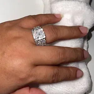 F940 Princess Cut Diamond Engagement Ring White Gold Women's Natural G Color Diamond