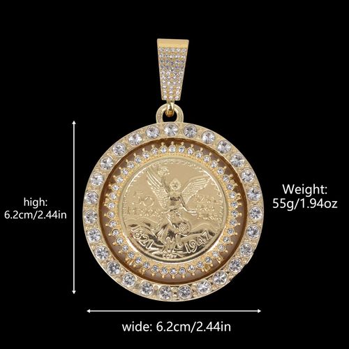 Divine Motion Iced Out Angel Rotating Pendant Guardian Spin Series