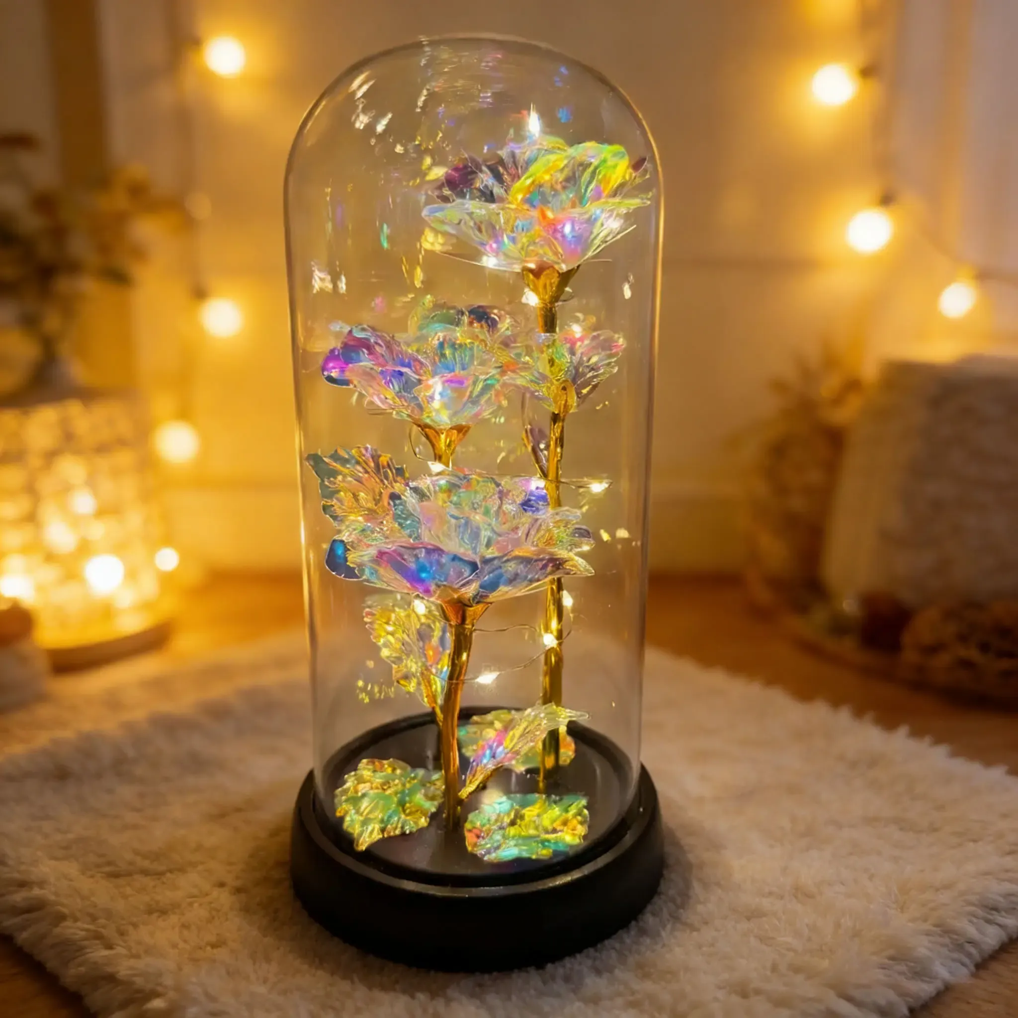 Enchanted Eternal Rose – Galaxy LED Glass Dome Gift 🌹✨