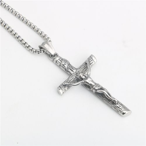 Crown of Faith Silver-Tone Crucifix Necklace