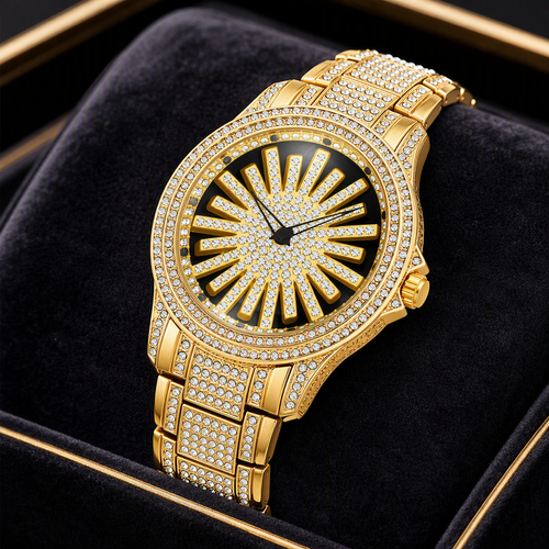 Empire Solis - Executive Fully Iced Out Gold Watch