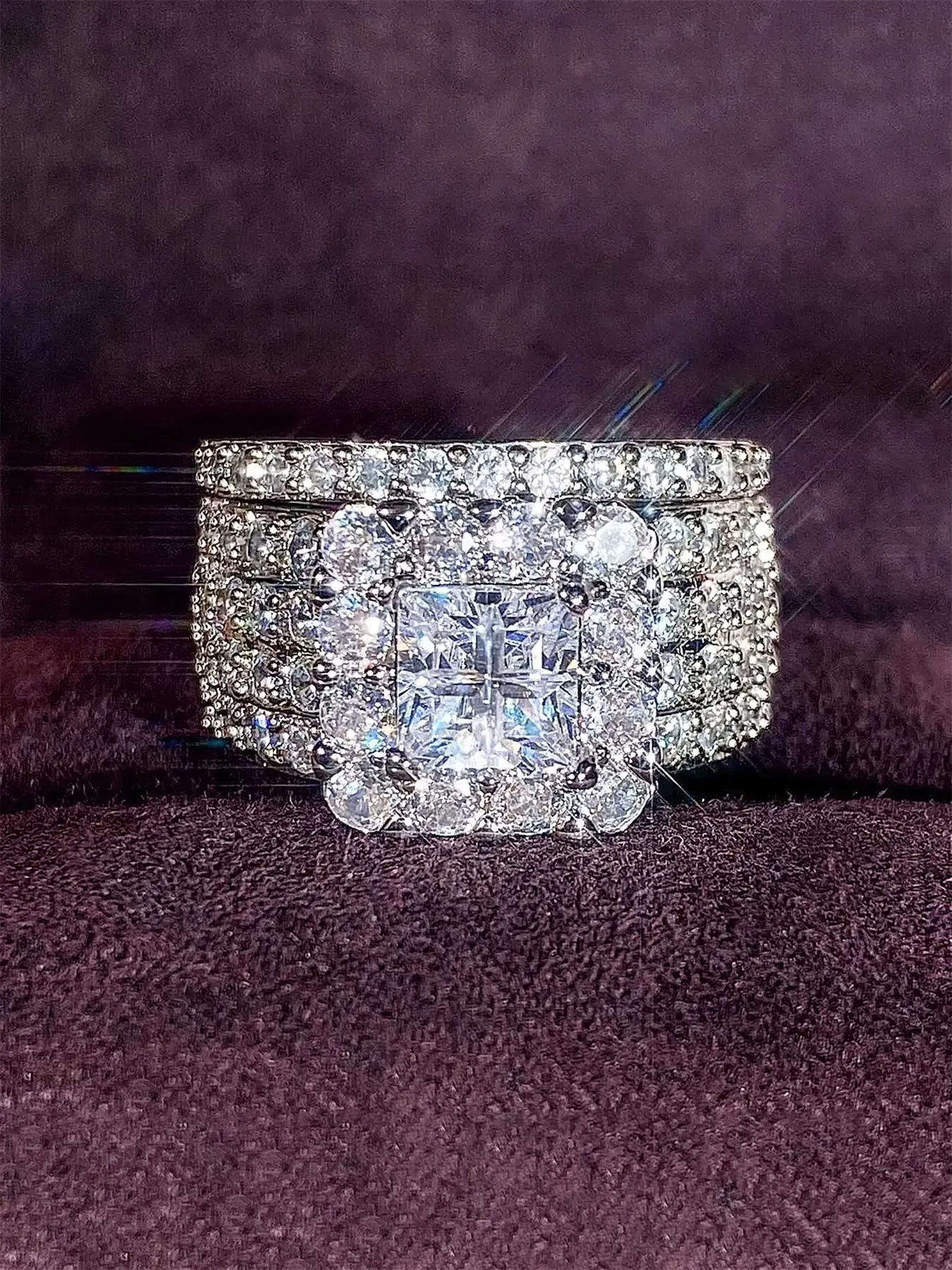 F940 Princess Cut Diamond Engagement Ring White Gold Women's Natural G Color Diamond