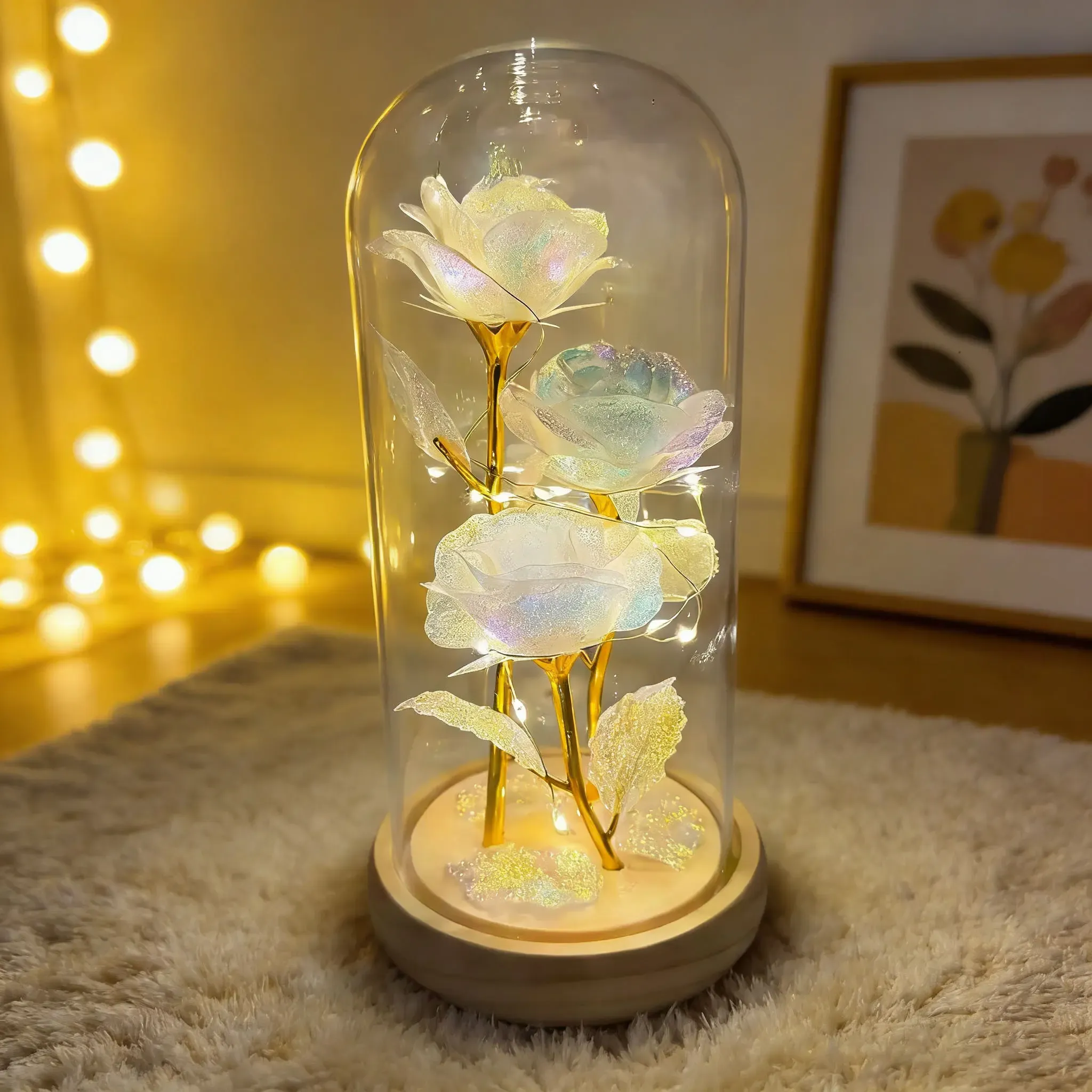 Enchanted Eternal Rose – Galaxy LED Glass Dome Gift 🌹✨