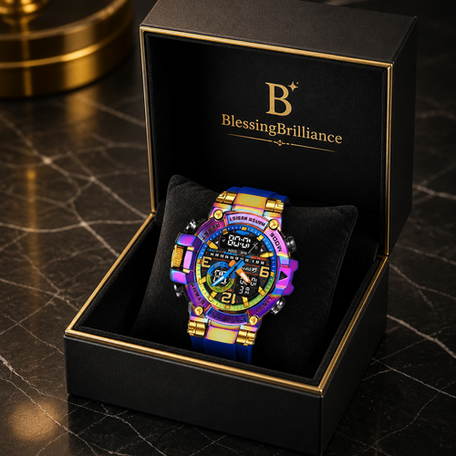 Digital-Analog Dual Movement Waterproof Watches Fashion Street Party Style Sports Watch