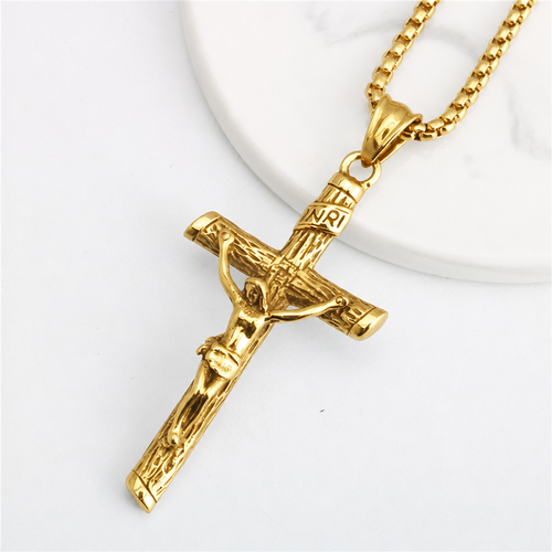 Crown of Faith Silver-Tone Crucifix Necklace