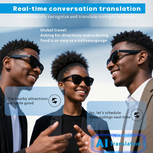 Smart glasses, translator, Bluetooth audio, sunglasses, UV protection, polarized, call and music smart glasses