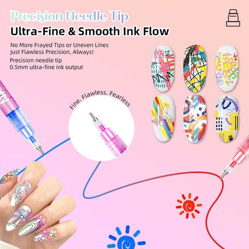 NailBloom Pro 10-Color Nail Art Marker Set 🌸🎨