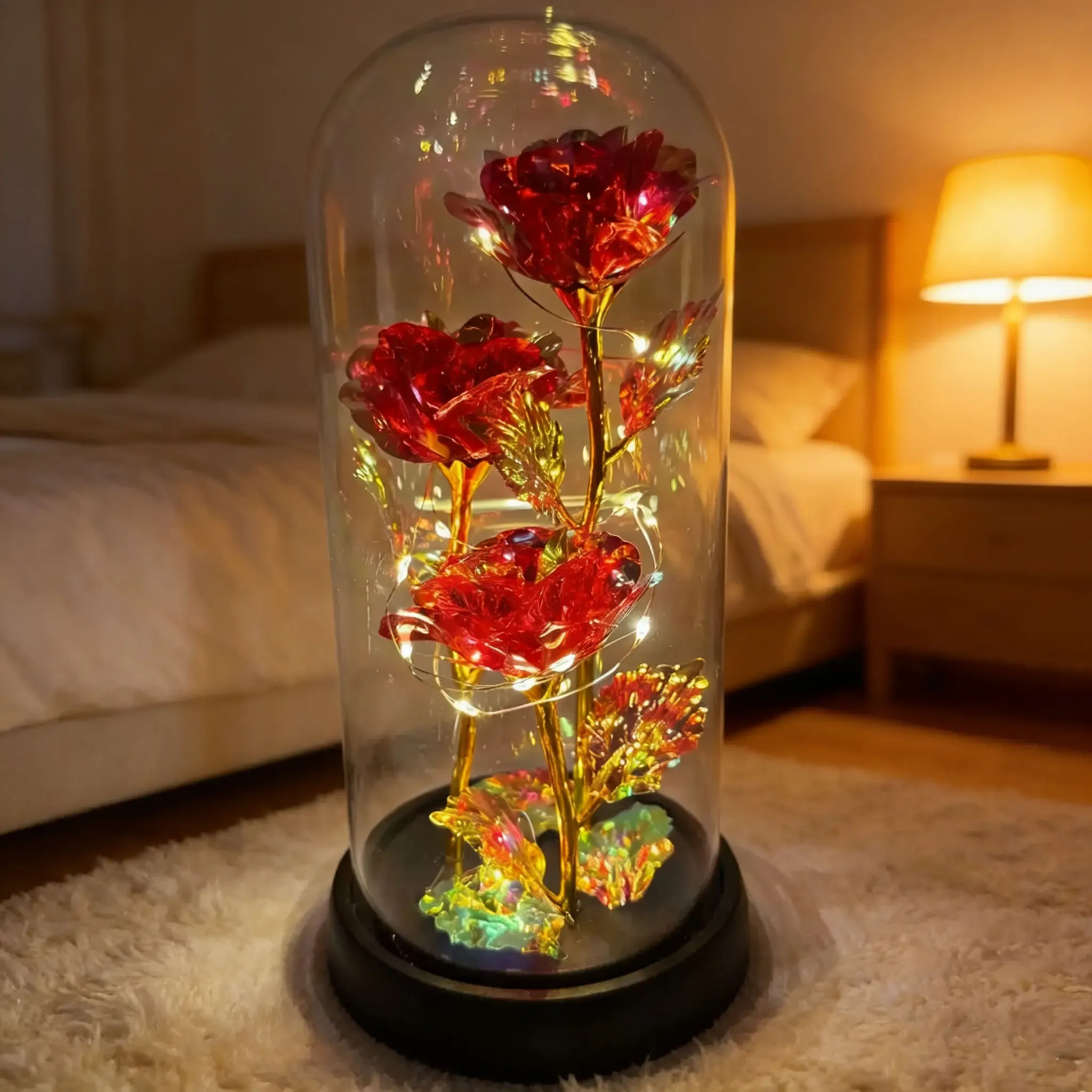 Enchanted Eternal Rose – Galaxy LED Glass Dome Gift 🌹✨