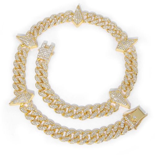 NorthStar Iced Out Cuban Link Jewelry Set ⭐💛